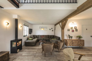 Zithoek met houtkachel