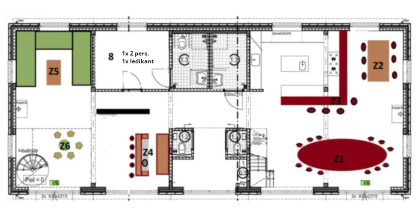 plattegrond van woning begane grond